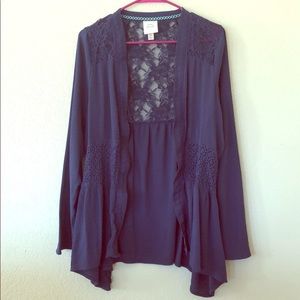 Flowy lace-back cardigan